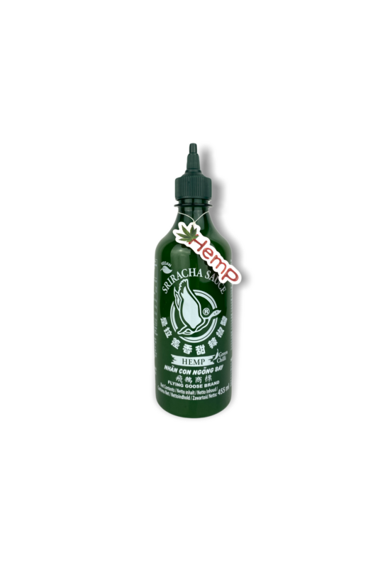 Sriracha Zöld Csiliszósz Kenderrel, 455ml (Flying Goose)